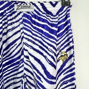 Zubaz Minnesota Vikings Kids 6/7 Zebra Print Flannel Pants NFL Team Apparel EUC